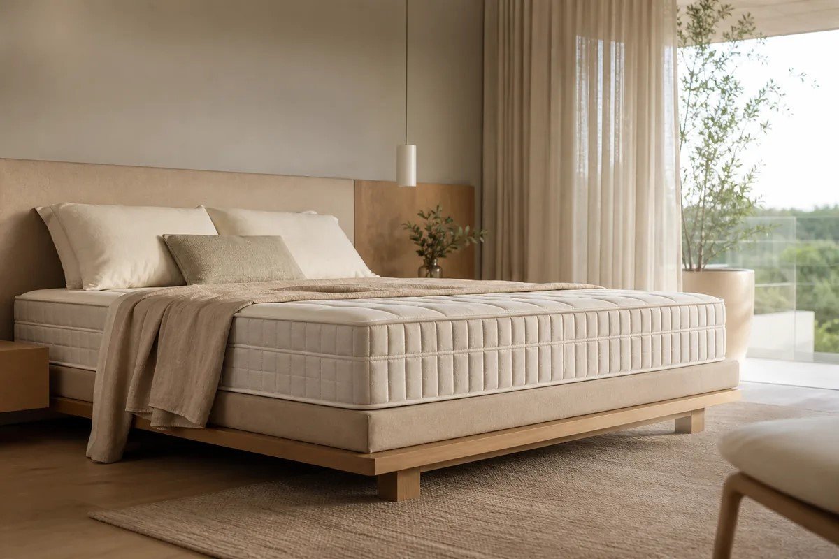 Colchão premium em quarto contemporâneo